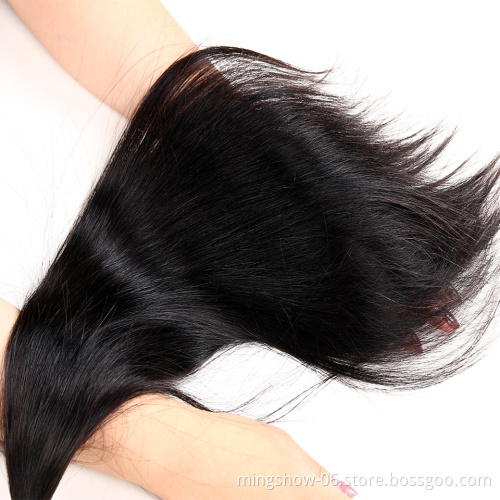 Straight Brazilian Hair Weave Bundles 100% Human Hair Bundles Natural Color Non Remy Hair Weave